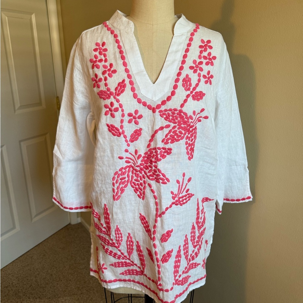 Embroidered Tunic with Floral Accents